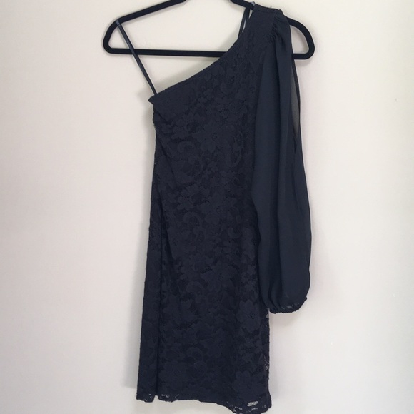 B Darlin Dresses & Skirts - One Shoulder Black Lace Dress  size XS